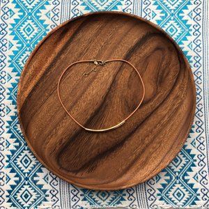 J. Crew Pink/Mauve Cord Necklace with Gold